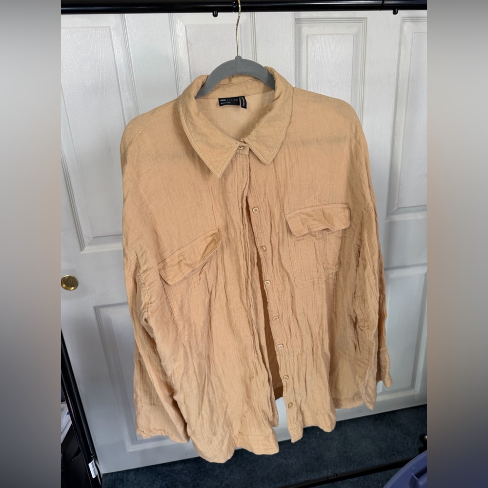 ASOS gauze bell sleeve bottom down blouse